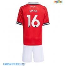 Camisa de time de futebol Manchester United Amad Diallo #16 Replicas 1º Equipamento Infantil 2025-26 Manga Curta (+ Calças curtas)